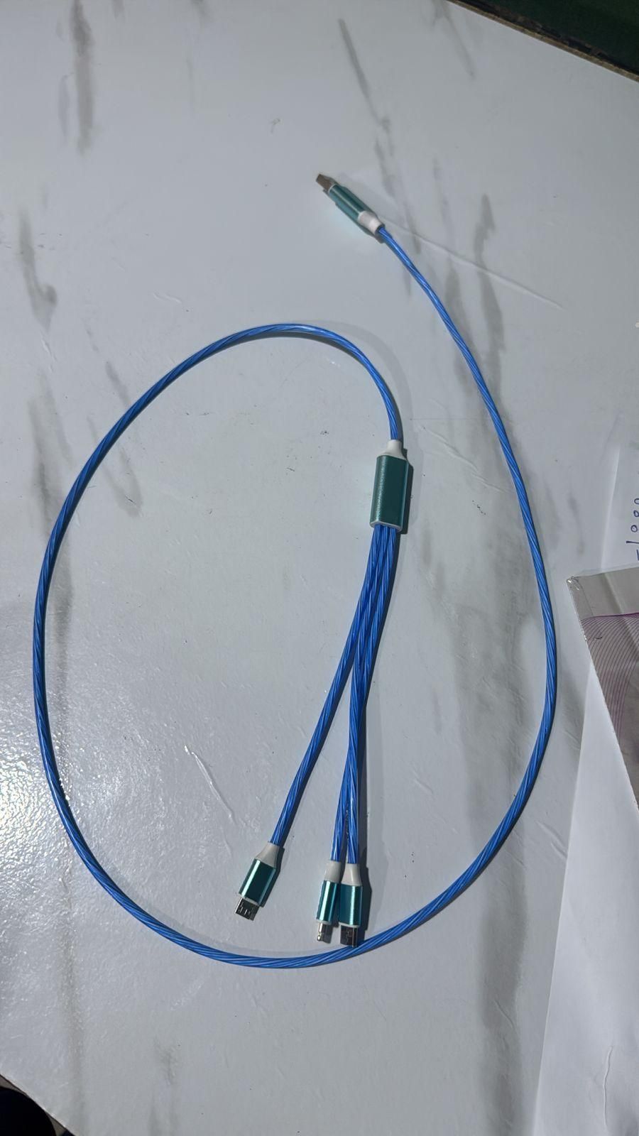 3-in-1 Multi USB Universal Flowing LED Light Up Phone Charge Cable