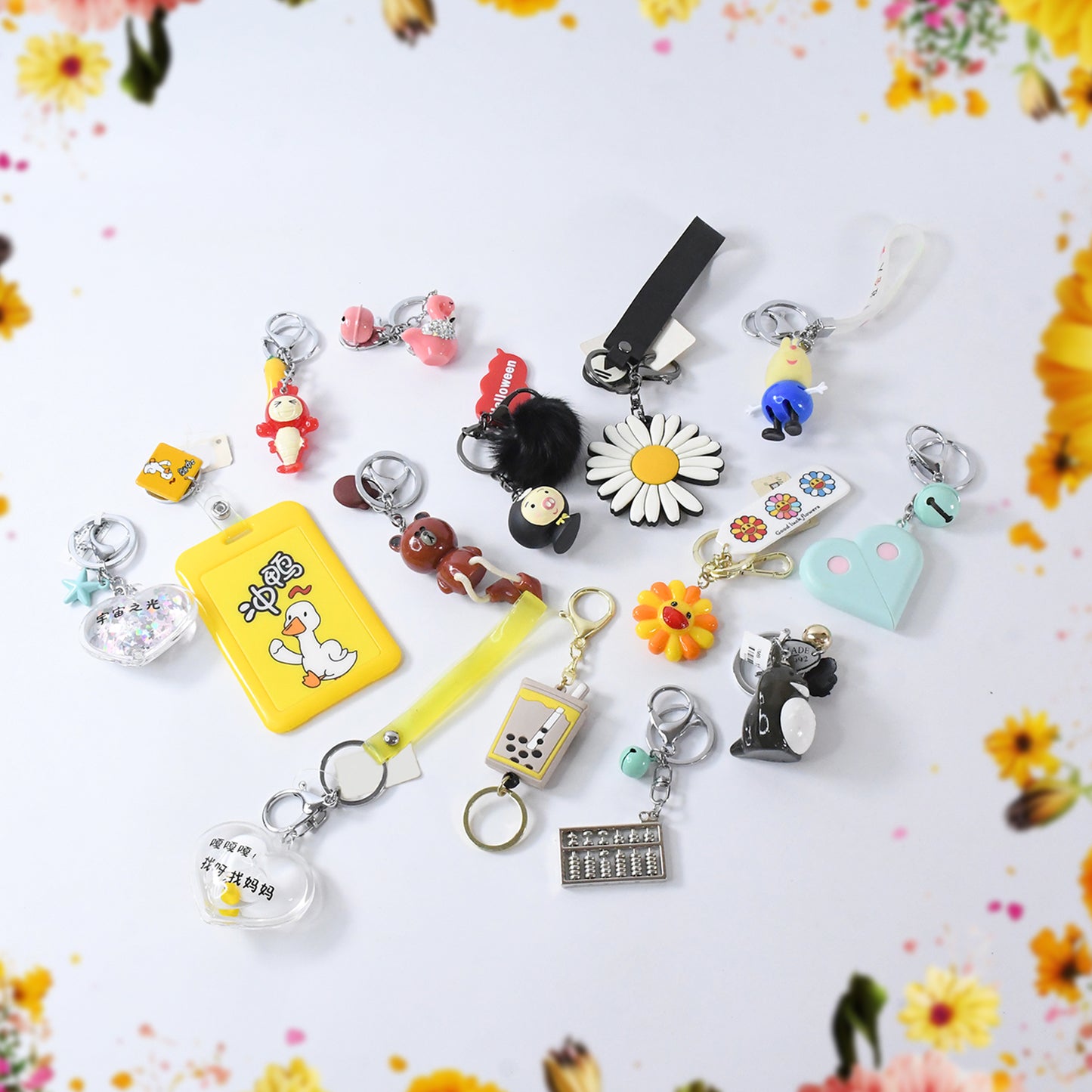 Mix Design Size Keychain - Durable Stylish Accessory (1 Pc Mix Color)
